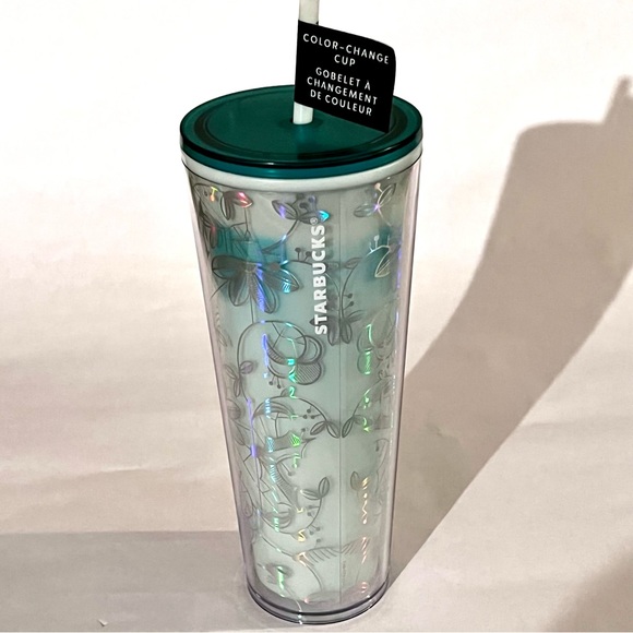 Starbucks Holiday 2022 Color-Change Siren Cold Cup with Straw Green/White 24oz - Picture 4 of 10
